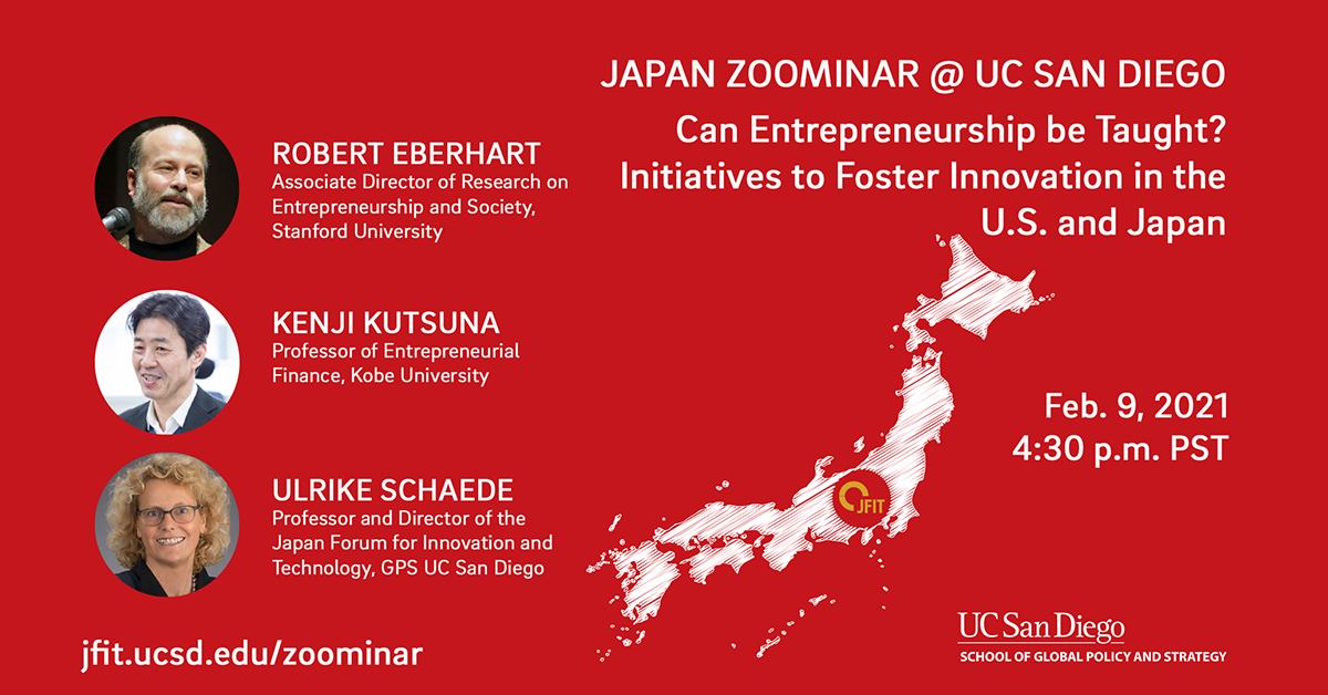 JFIT Zoominar Can Entrepreneurship be Taught? Initiatives to Foster Innovation in the U.S. and Japan