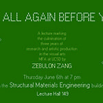Zebulon Zang Lecture: Say It All Again Before You Go