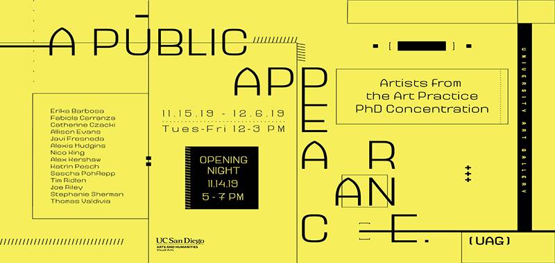 A Public Appearance: Artists from the Art Practice PhD Concentration