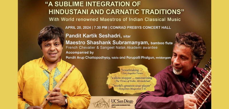 In Concert: Pandit Kartik Seshadri, sitar with Shahshank Subramanyam