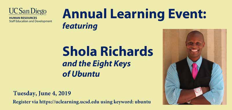 Staff Education & Development Annual Learning Event 2019 Featuring Shola Richards