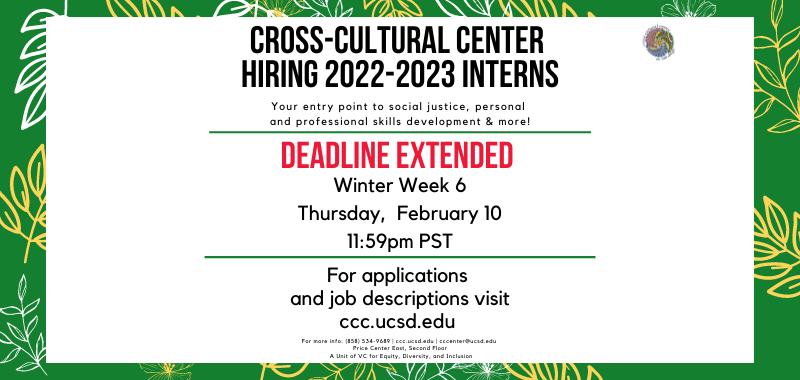 Cross-Cultural Center Internship Hiring Deadline Extended!