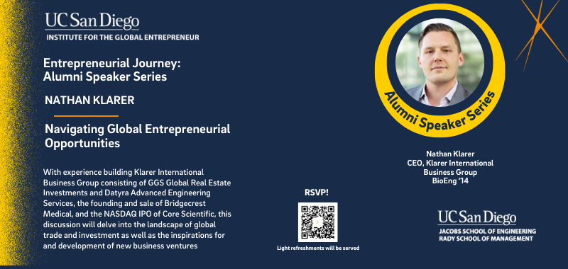 IGE Alumni Speaker Series- Entrepreneurial Journey w/ Nathan Klarer