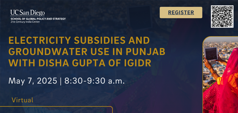 Electricity Subsidies and Groundwater Use in Punjab with Disha Gupta