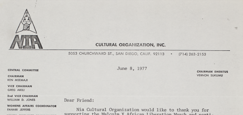 Creativity and Purpose: The NIA Cultural Organization and Black Power in San Diego, 1967–1977